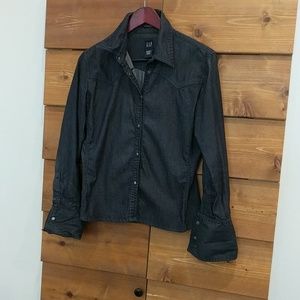 Jean button up top